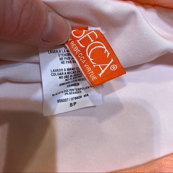 New! BECCA French Cut Peach Swim Bikini Bottoms S - Picture 7 of 9